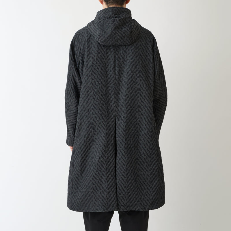 DiAPLEX HERRINGBONE JACQUARD HOODED COAT