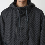 DiAPLEX HERRINGBONE JACQUARD HOODED COAT