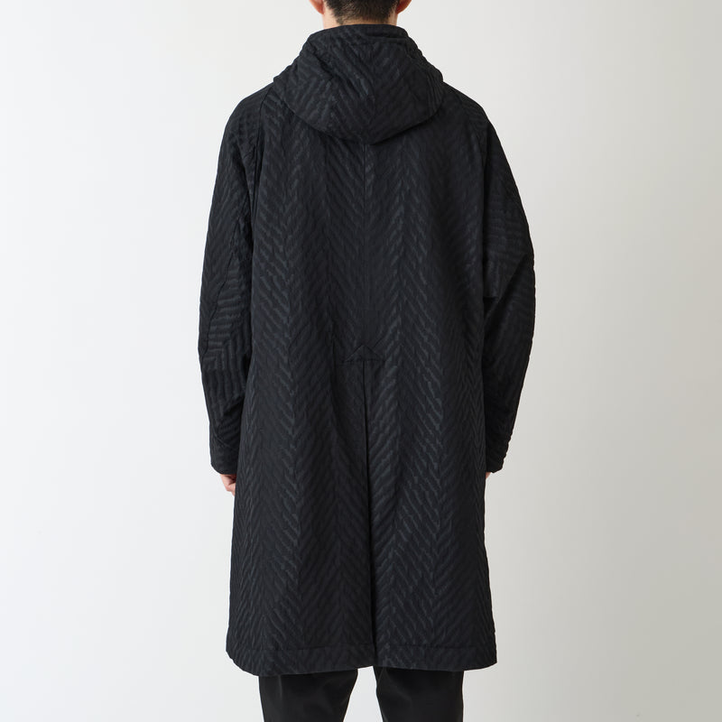 DiAPLEX HERRINGBONE JACQUARD HOODED COAT