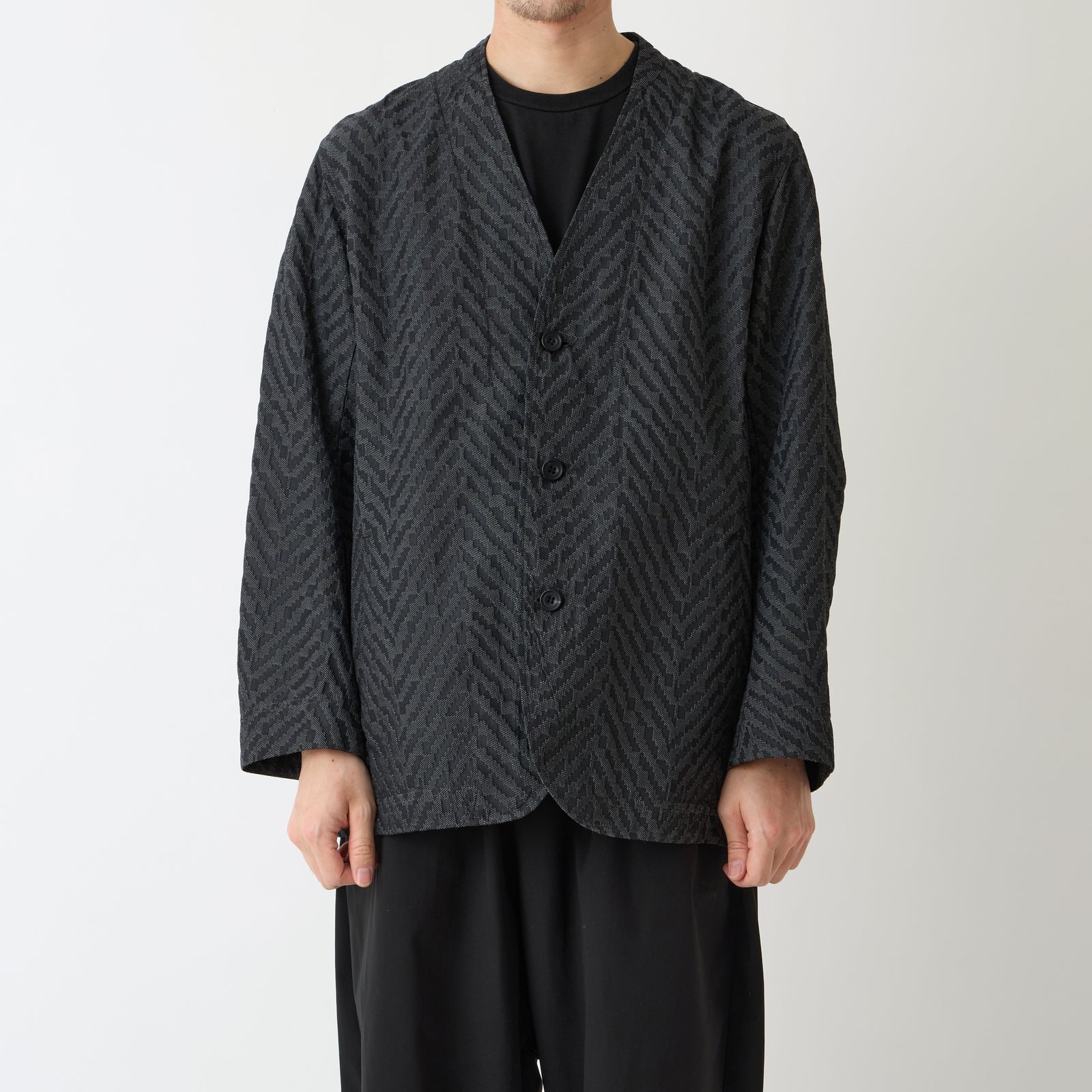 ジャケット・アウター mieStevenAlan HERRINGBONE JACQUARD A HERRINGBONE JACQUARD JACKET - White mountaineering