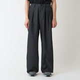 HERRINGBONE JACQUARD 3 TUCK WIDE PANTS