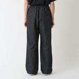 HERRINGBONE JACQUARD 3 TUCK WIDE PANTS