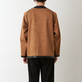 W FACE FAUX LEATHER REVERSIBLE PULLOVER