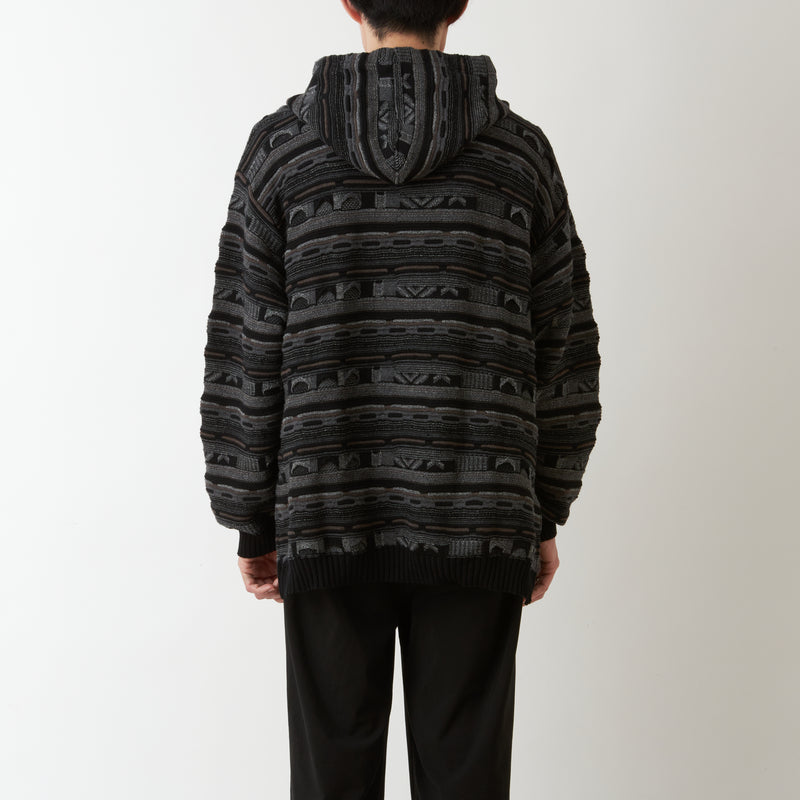CRAZY STRIPE JACQUARD HOODIE