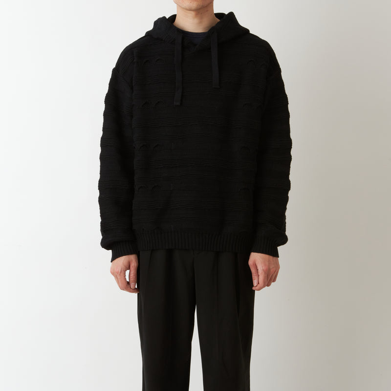 CRAZY STRIPE JACQUARD HOODIE