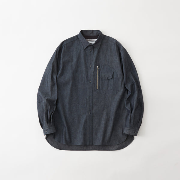 GUSSET SLEEVE POCKET CHAMBRAY WORK SHIRT