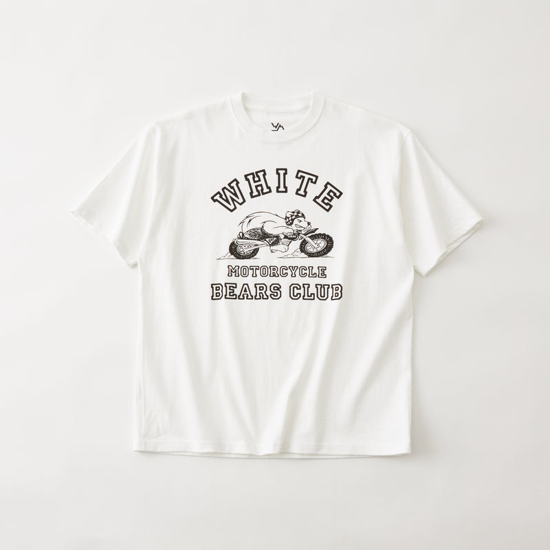 WHITE MOTORCYCLE BEARS CLUB T-SHIRT