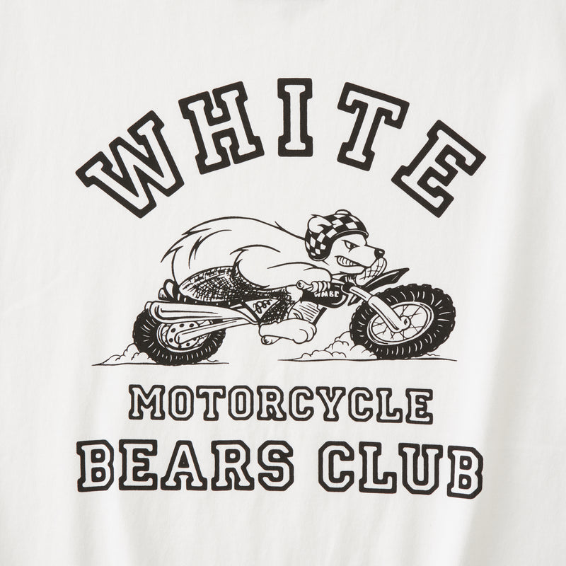 WHITE MOTORCYCLE BEARS CLUB T-SHIRT