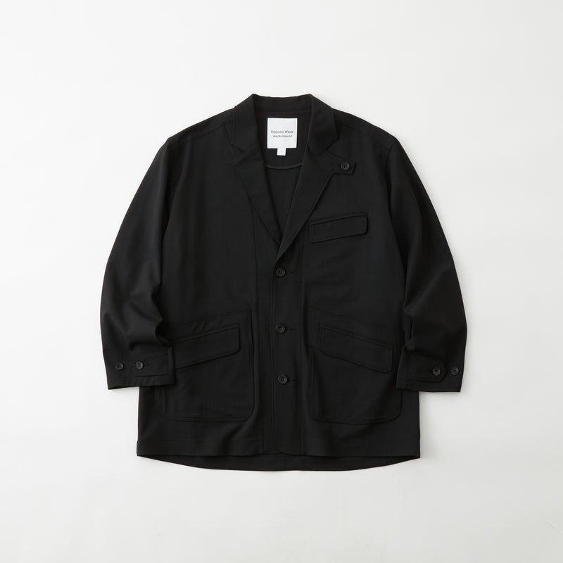 STRETCH TWILL LAPEL JACKET