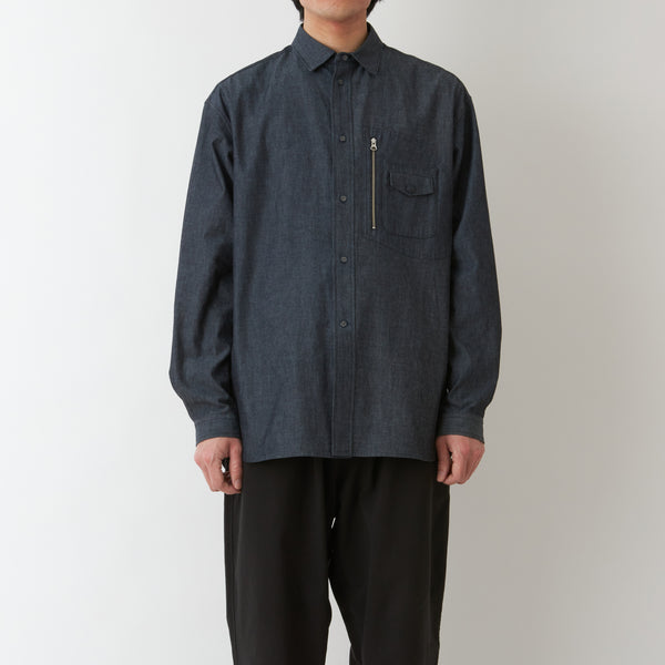 GUSSET SLEEVE POCKET CHAMBRAY WORK SHIRT