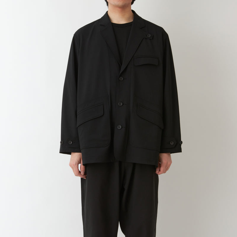 STRETCH TWILL LAPEL JACKET