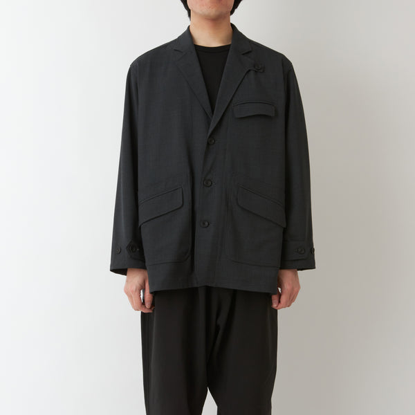 STRETCH TWILL LAPEL JACKET