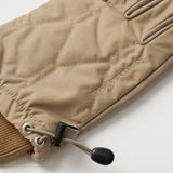 LEATHER & QUILTED NYLON GLOVE