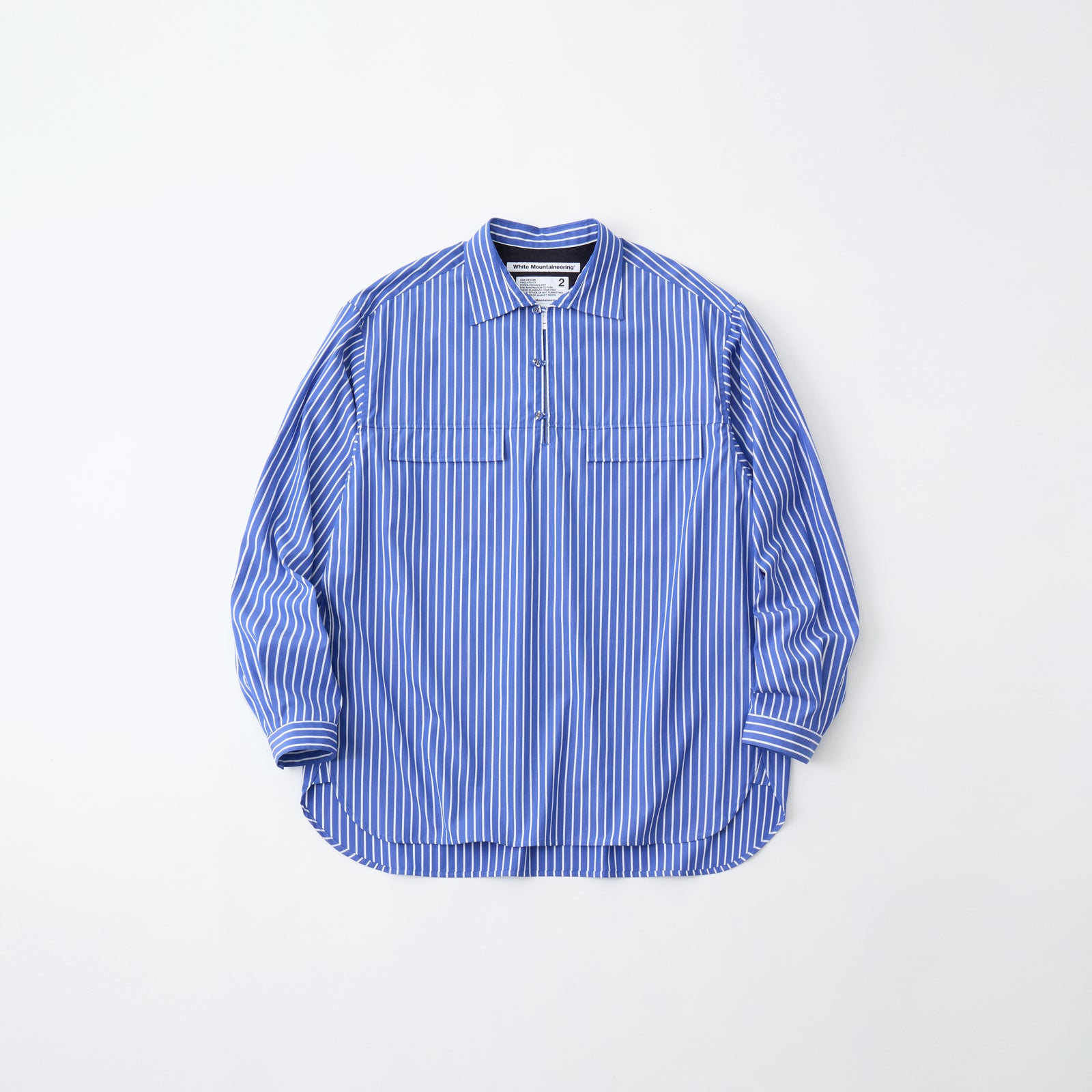 GUSSET SLEEVE STRIPE PULLOVER SHIRT - White mountaineering