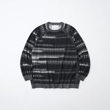 DOT STRIPE RAGLAN SLEEVE KNIT PULLOVER