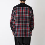 MID GUSSET SLEEVE BAND COLLAR TARTAN SHIRT