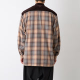 MID GUSSET SLEEVE BAND COLLAR TARTAN SHIRT