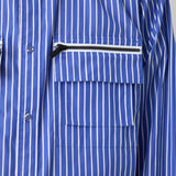 BAND COLLAR STRIPE MULTI POCKET SHIRT