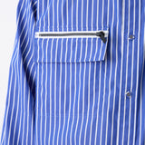 BAND COLLAR STRIPE MULTI POCKET SHIRT
