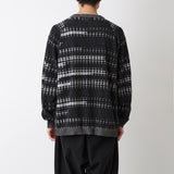 DOT STRIPE RAGLAN SLEEVE KNIT PULLOVER