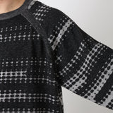 DOT STRIPE RAGLAN SLEEVE KNIT PULLOVER
