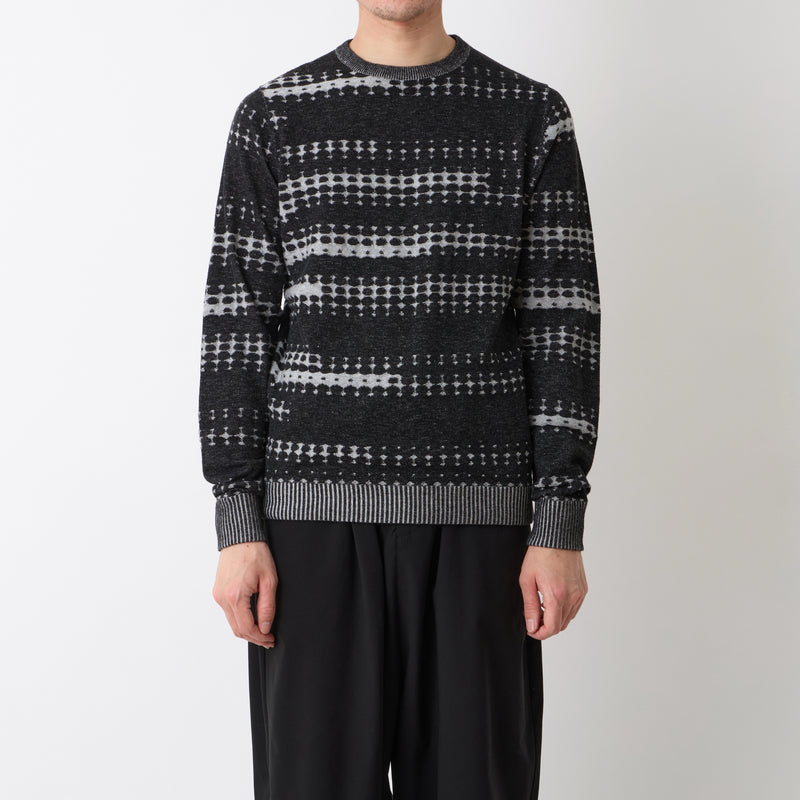 DOT STRIPE KNIT PULLOVER