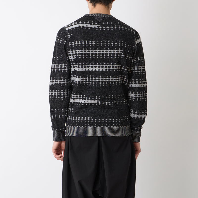 DOT STRIPE KNIT PULLOVER