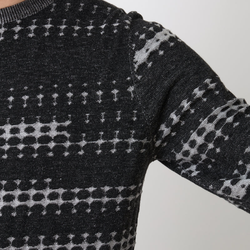 DOT STRIPE KNIT PULLOVER