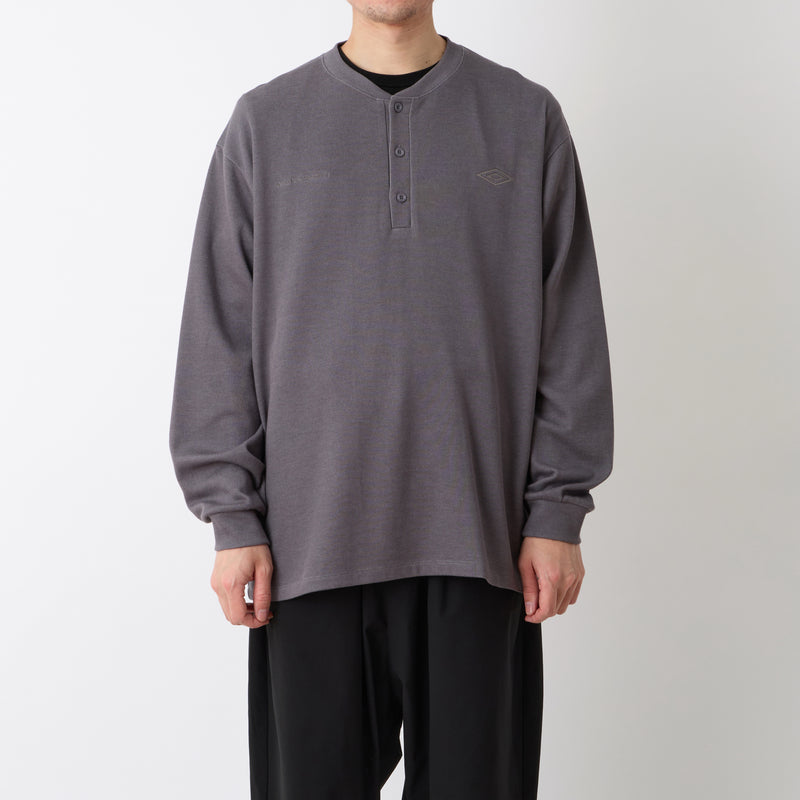 WM × UMBRO HENRY NECK L/S T-SHIRT