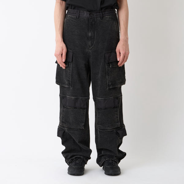 WIDE DENIM CARGO PANTS
