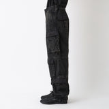 WIDE DENIM CARGO PANTS