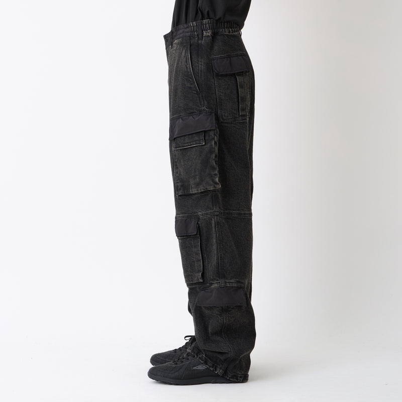 WIDE DENIM CARGO PANTS