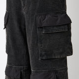 WIDE DENIM CARGO PANTS