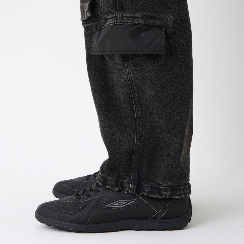 WIDE DENIM CARGO PANTS