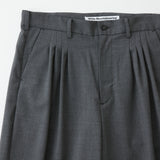 WOOL STRETCH 4 TUCK WIDE PANTS