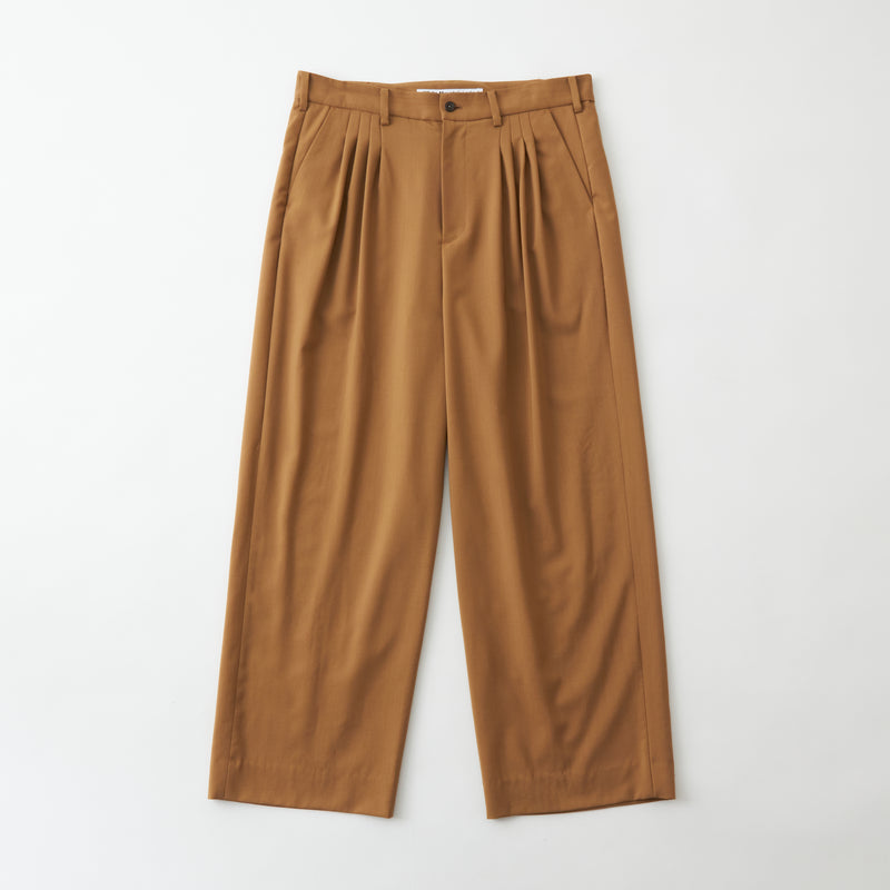 WOOL STRETCH 4 TUCK WIDE PANTS