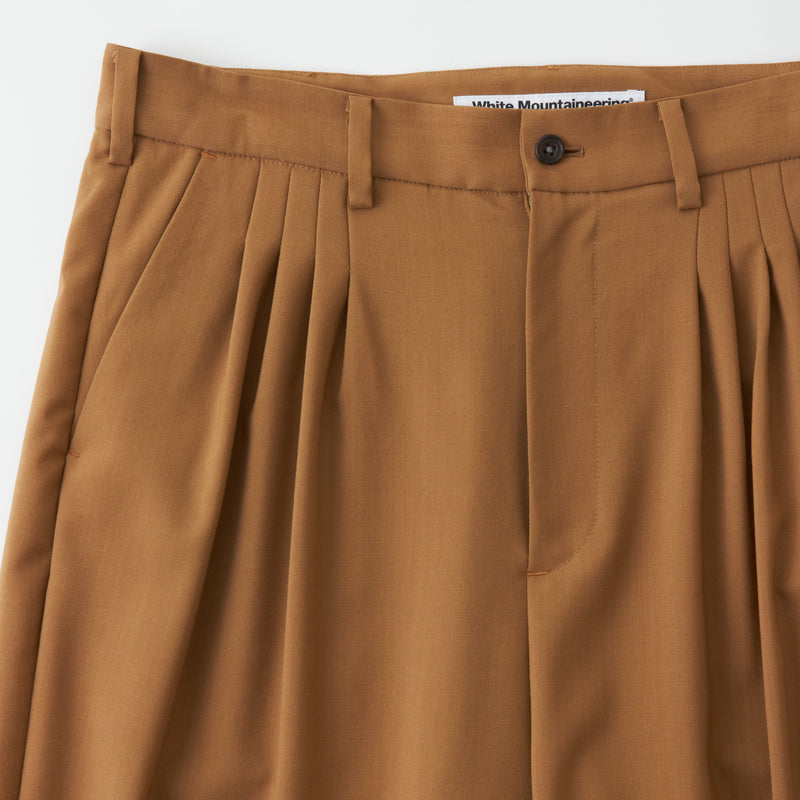 WOOL STRETCH 4 TUCK WIDE PANTS