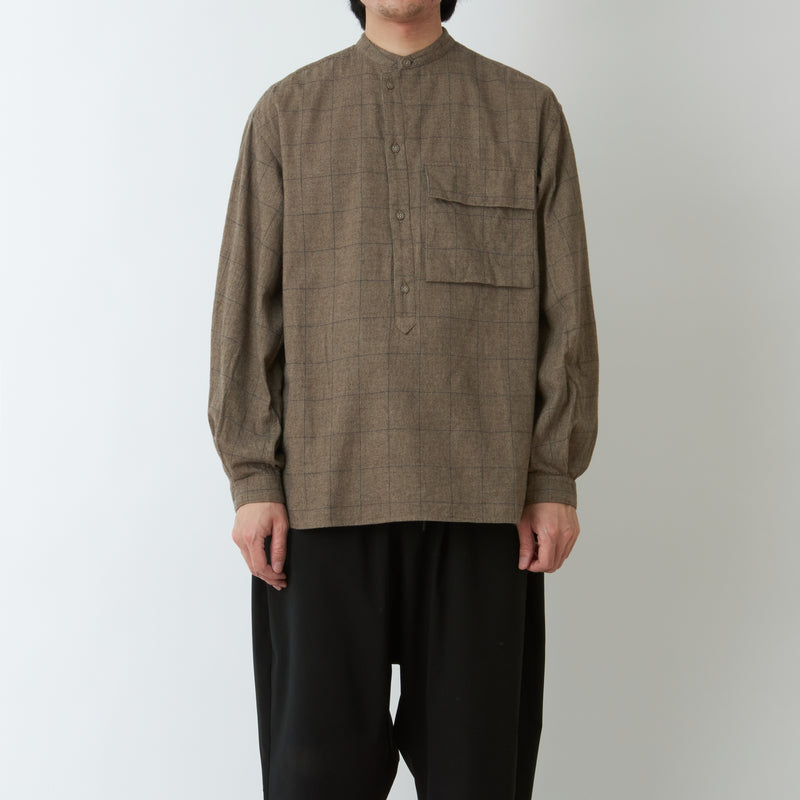 WIDE GUSSET SLEEVE CHECK PULLOVER SHIRT