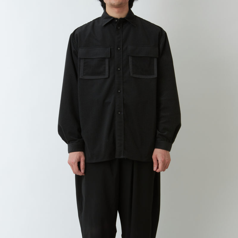 MID GUSSET SLEEVE TRICOT CHECK SHIRT