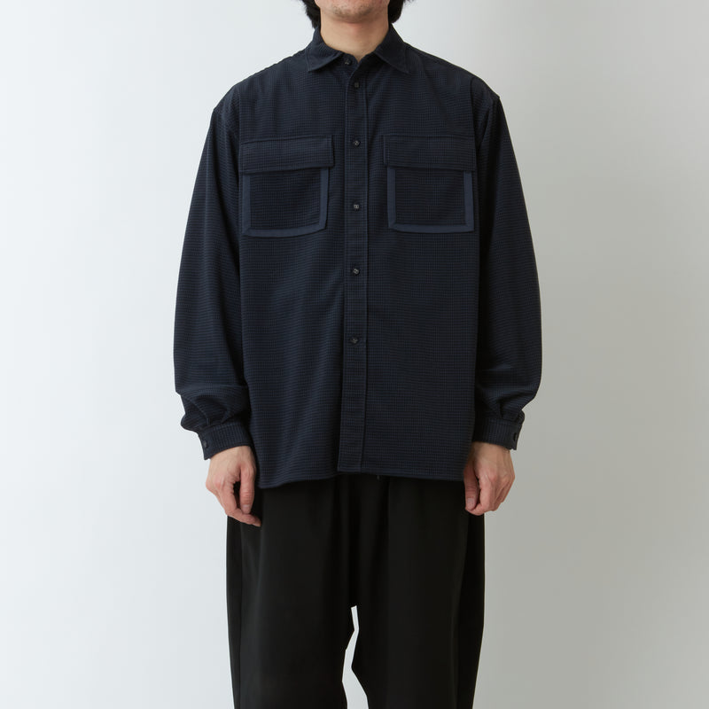 MID GUSSET SLEEVE TRICOT CHECK SHIRT