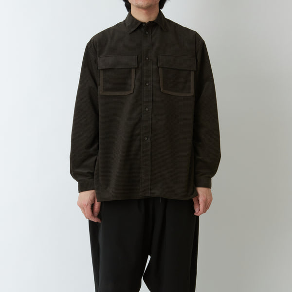 MID GUSSET SLEEVE TRICOT CHECK SHIRT