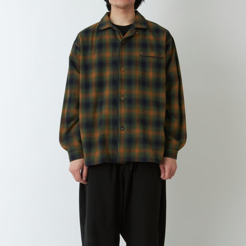 OMBRE CHECK PATTERN PAJAMA SHIRT