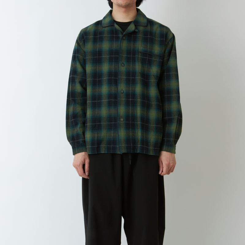 OMBRE CHECK PATTERN PAJAMA SHIRT