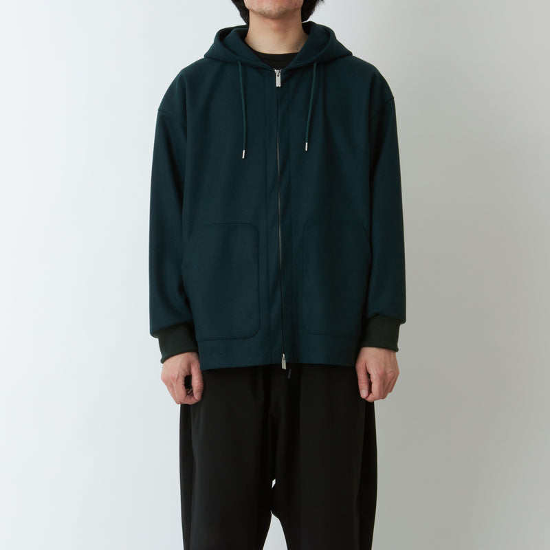 MELTON ZIP UP HOODIE