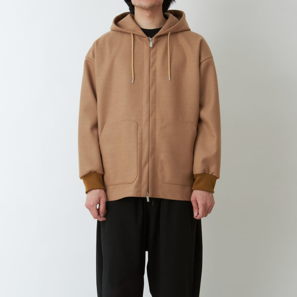 MELTON ZIP UP HOODIE