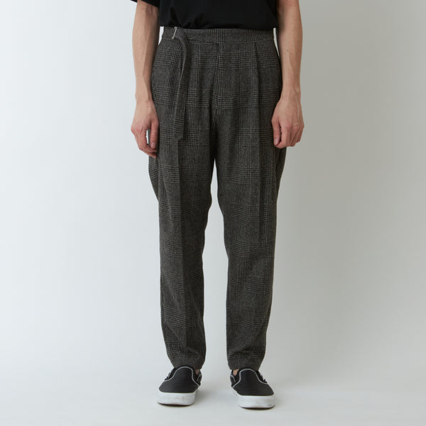 GLEN CHECK 1 TUCK PANTS