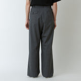 WOOL STRETCH 4 TUCK WIDE PANTS