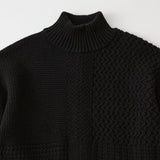 FAKE PATCHWORK TURTLE NECK SWEATER