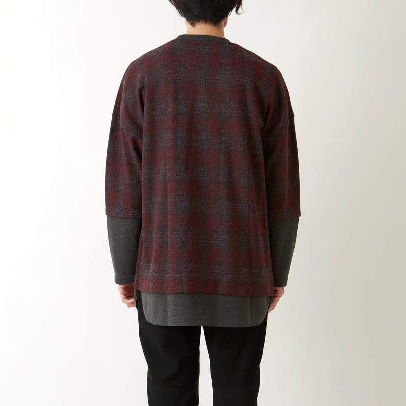LAYERED CHECK PULLOVER