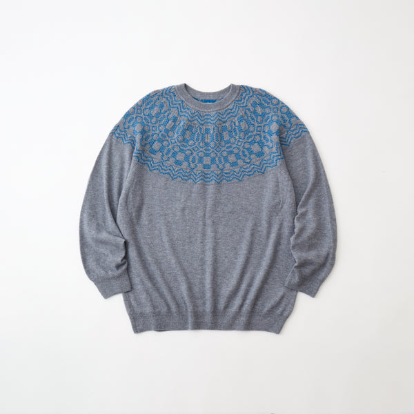 NORDIC PATTERN ROUND YORK KNIT PULLOVER